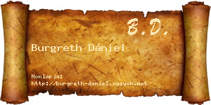 Burgreth Dániel névjegykártya